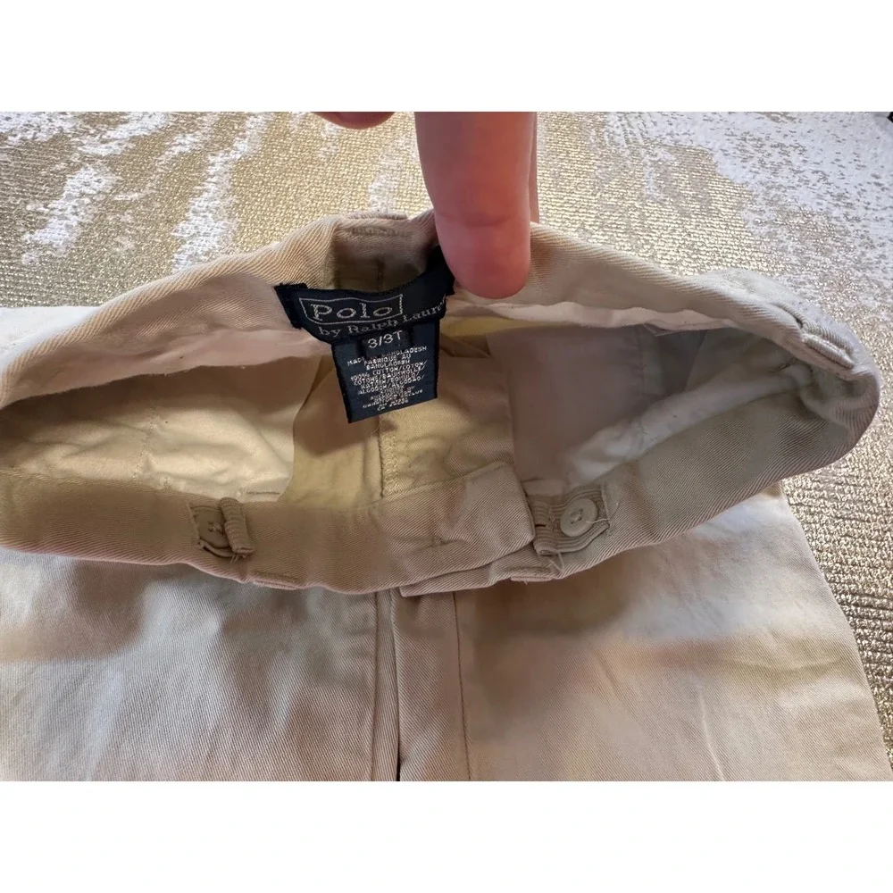 POLO RALPH LAUREN Toddler Boys Beige Khaki Chino Pants Preppy Dressy Casual 3T